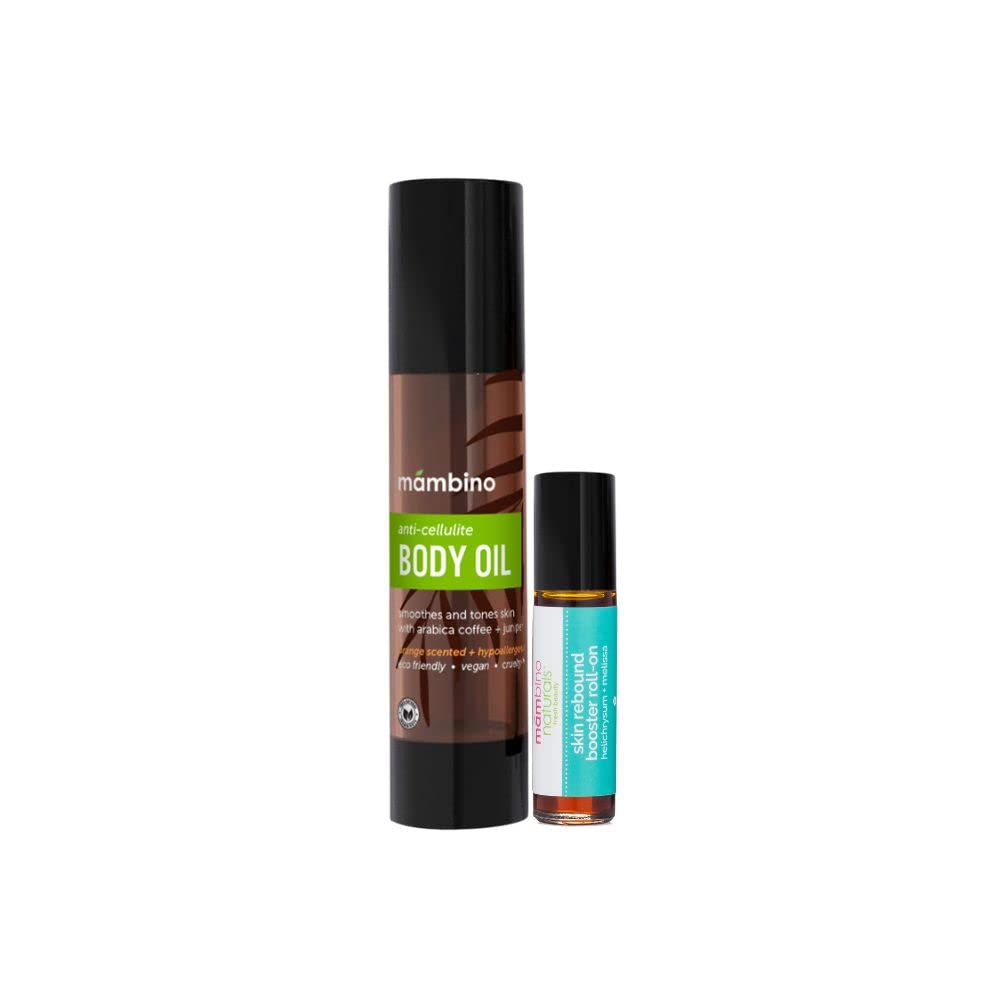Post Pregnancy Set – All Natural Skincare Pregnancy Gift Set – Anti-Cellulite Oil, Stretch Mark Rebound Booster Roll-On - Mambino Organics