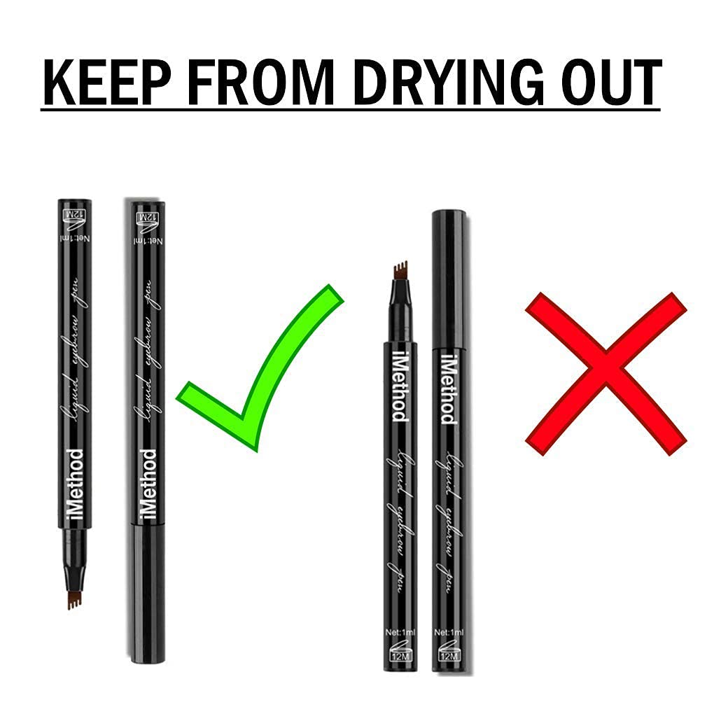 iMethod Eyebrow Pen - iMethod Eyebrow Pencil with a Micro-Fork Tip Applicator Creates Natural Looking Brows Effortlessly and Stays on All Day, Dark Grey