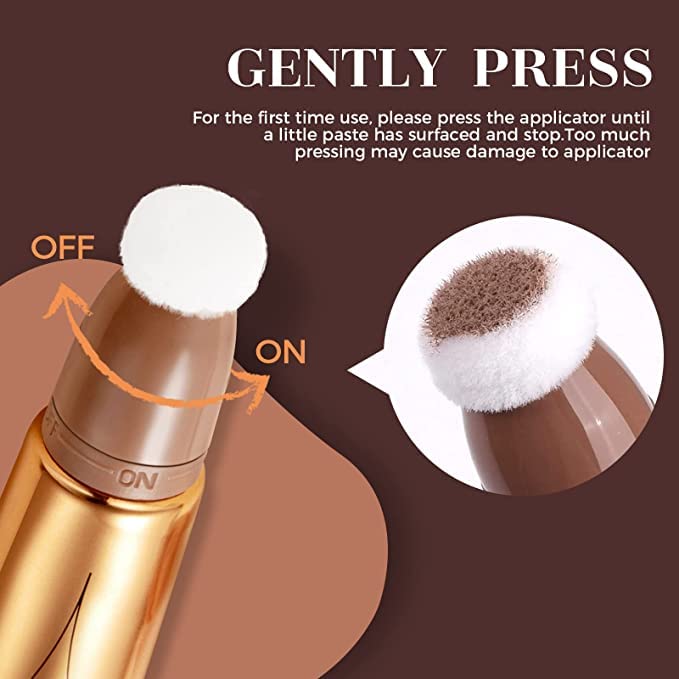 Blush Dreams Contour Beauty Wand, Liquid Face Concealer Contouring Stick with Cushion Applicator, Long Lasting Smooth Natural Matte Finish, Lightweight Blendable Super Silky Cream Contour Stick (Golden Highlighter (H1))