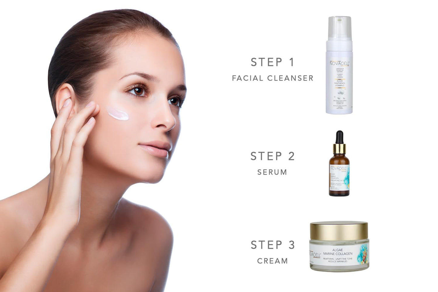 Algae Face Mositurizer Cream with Marine Collagen - Improves Firmness and Hydrates the Skin, Deep Moisture & Unifies the Skin Tone - 50 ml