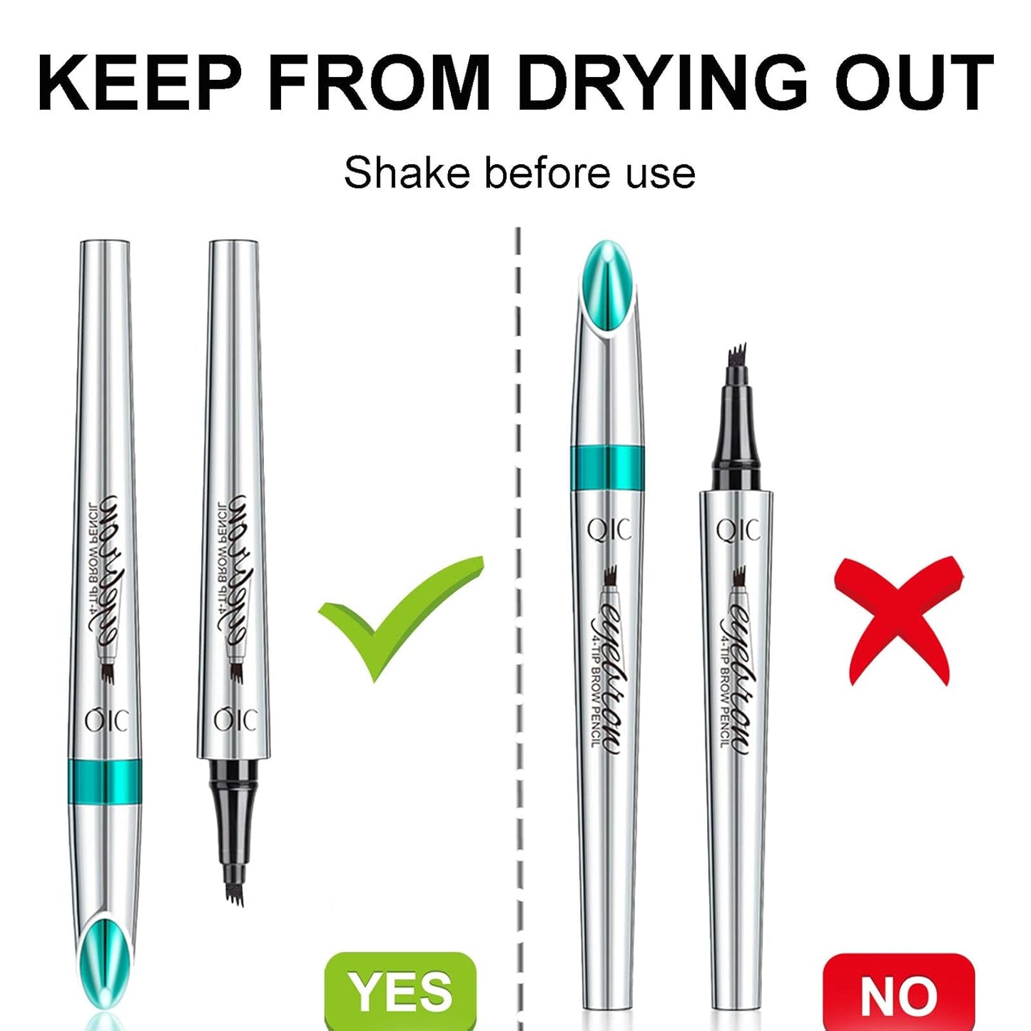 Microblading Eyebrow Pencil, Eyebrow Pen with an Upgrade Micro-Fork Tip Applicator, Waterproof Long-Lasting Microblading Brow Pen, Brow Pencil for Natural Looking Brows Makeup,Medium Brown,1Pcs