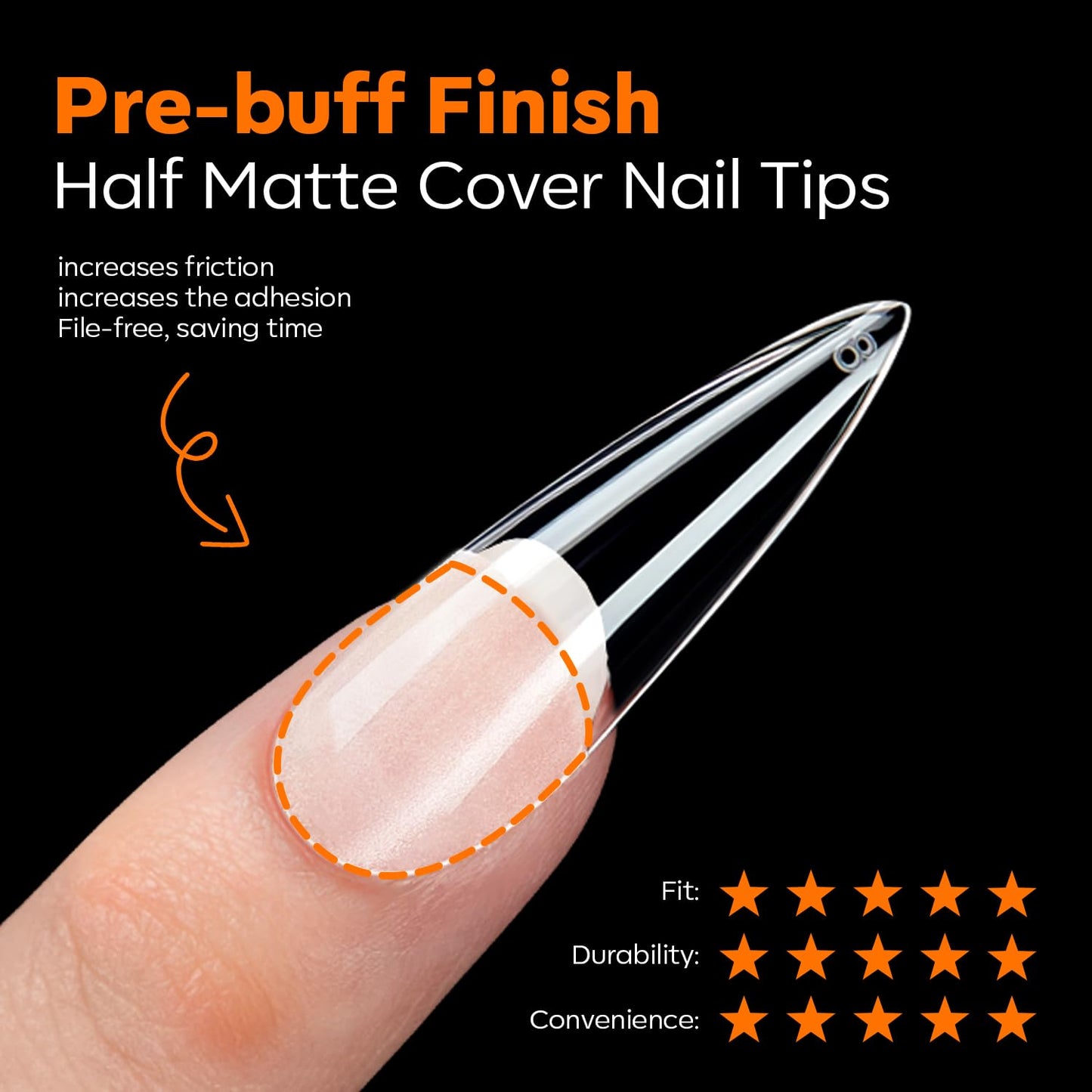 modelones Long Stiletto Nail Tips, Pre-shaped Soft Gel Tips Fake Nails False Acrylic Clear Full Cover Press on Extension Kit Gel Manicure DIY at Home 216PCS 12Sizes