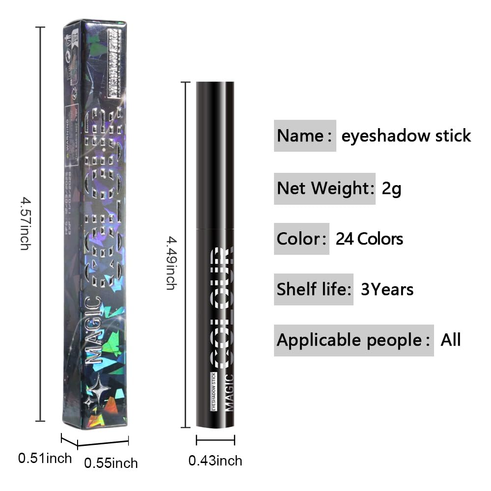 Dazzling Blue Shimmer Cream Eye Shadow Stick Makeup for Women, Blue Shimmer Matte Eye Shadow Brightener Stick for Eyes, Waterproof Eyeshadow Pencil Applicator Blendable for Eye Highlight 22