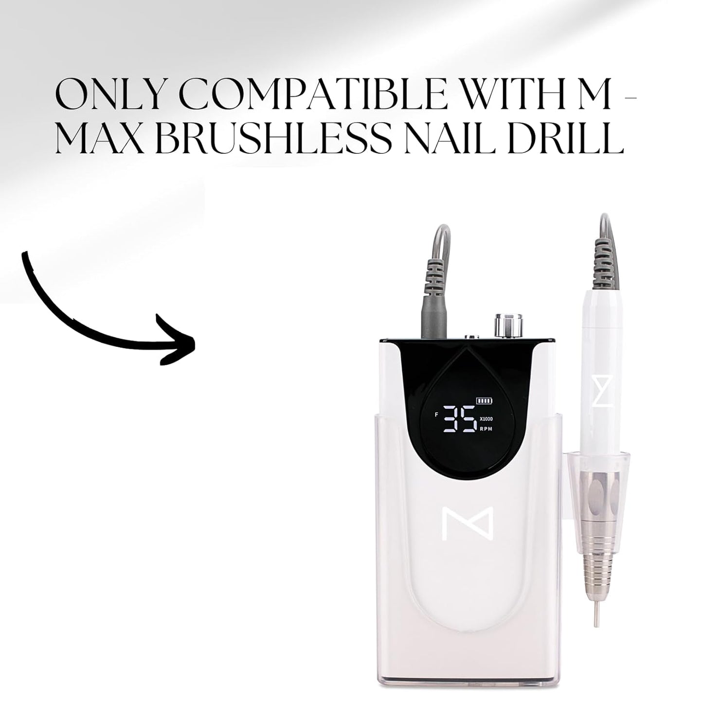 M - Max Brushless Motor Nail Drill Handpiece Only - 35K RPM | Machine Not Included | Compatible with M Brushless Nail Drill System (Handpiece - Mermaid)