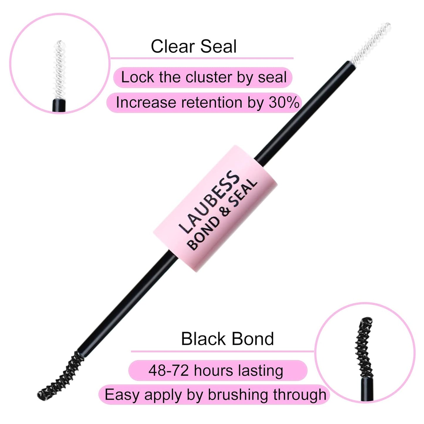 Lash Extension Kit LAUBESS Lash Clusters Kit Cluster Eyelash Extensions Kit Eyelash Clusters Lash Bond and Seal Waterproof Tweezers Brush Lash Glue Remover (Kit 20D-D-Mix9-16)