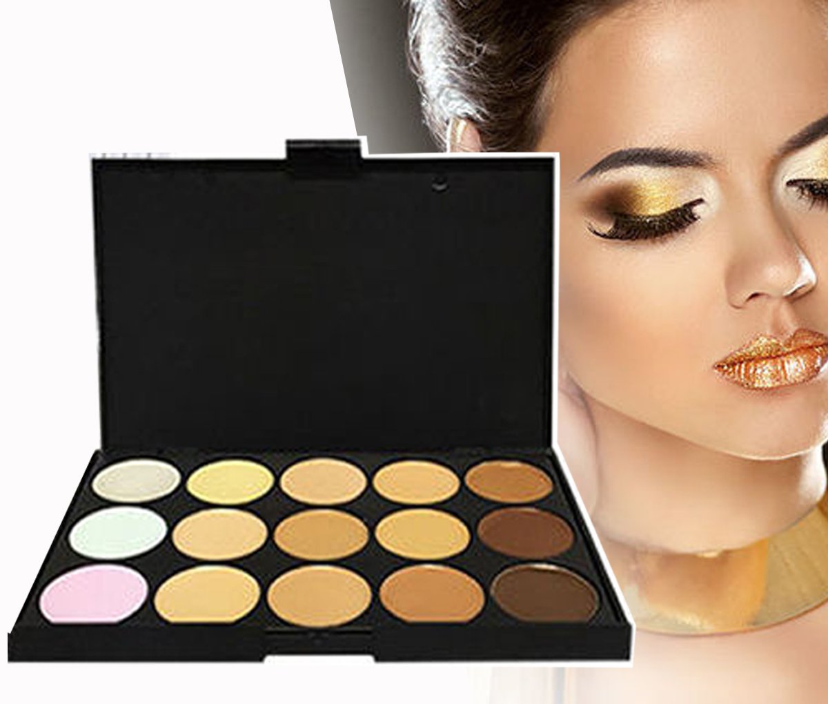 20pc White Eye And 15pc Contour Pallet Eye Makeup Brush Set
