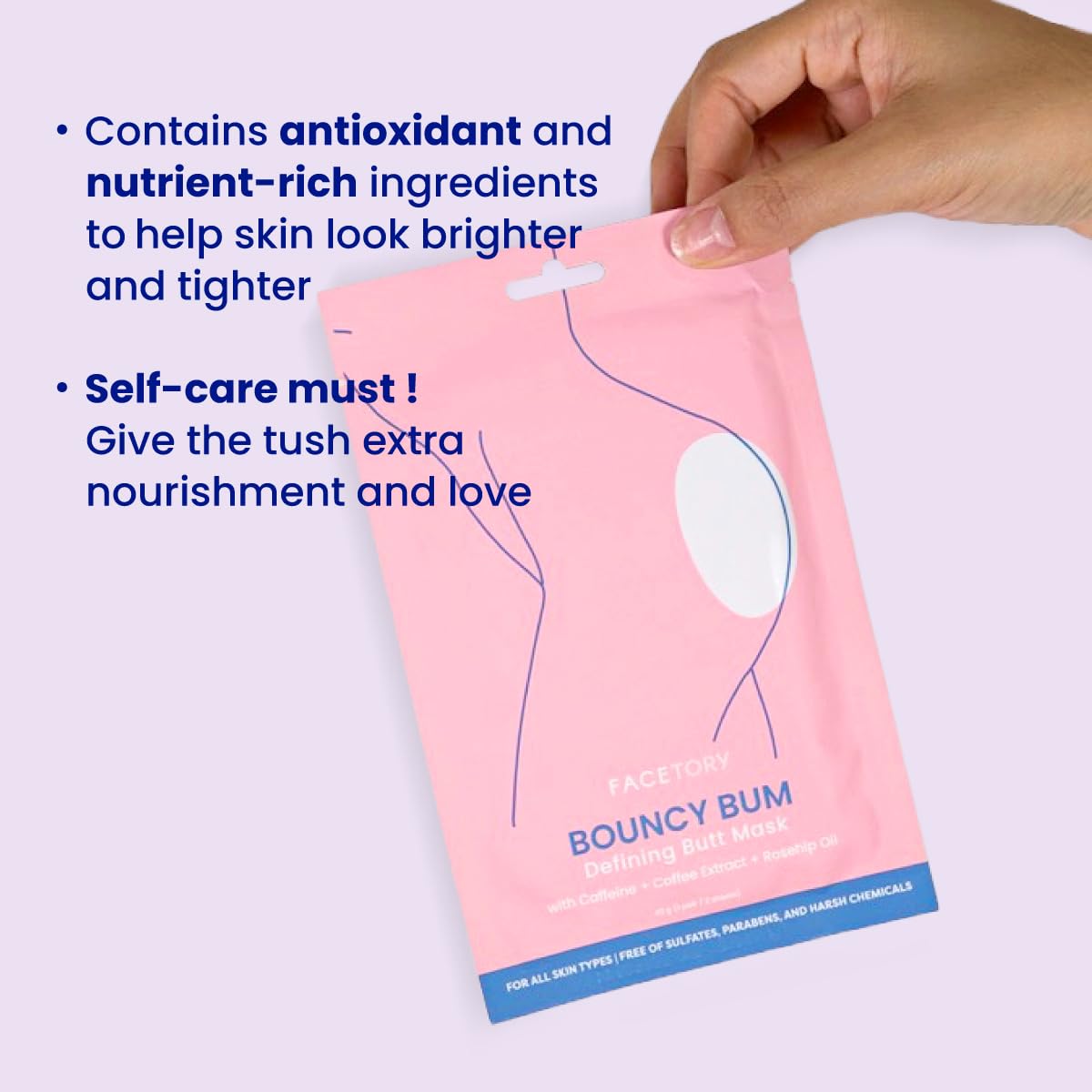 FACETORY Head to Toe Body Spa Pouch Gift Bundle with Korean Sheet Masks for Hair, Face, Feet, Hands, and Butt - Softening, Hydrating, Nourishing, and Moisturizing, for Dry, Cracked Skin
