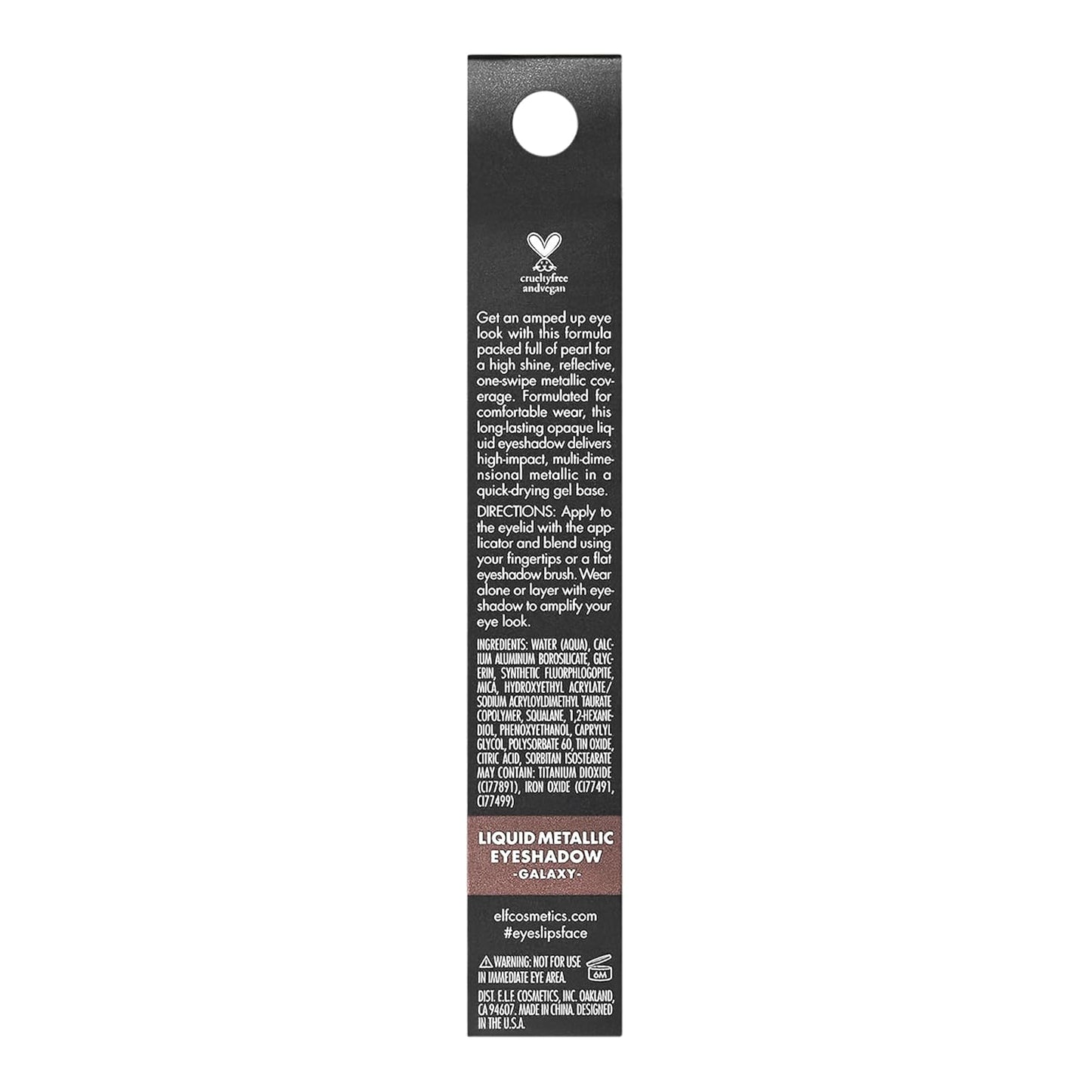 e.l.f. Liquid Metallic Eyeshadow, Quick-Drying, Long-Lasting, Gel-Based Formula For One-Swipe Pigmented Coverage, Vegan & Cruelty-Free, Galaxy