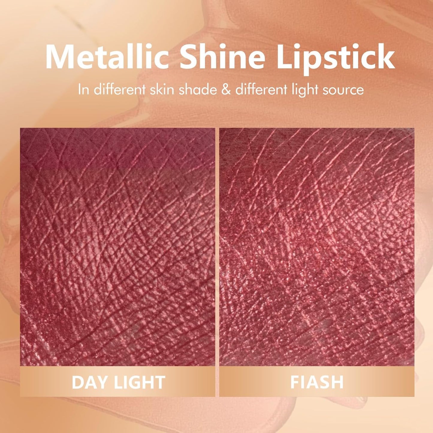 MAKI YIKA Red Lipstick for Women Metallic Lipsticks Glitter Long Lasting Lipstick No Smudge No Transfer Liquid Pink Lip Gloss (BR05 Victoria)