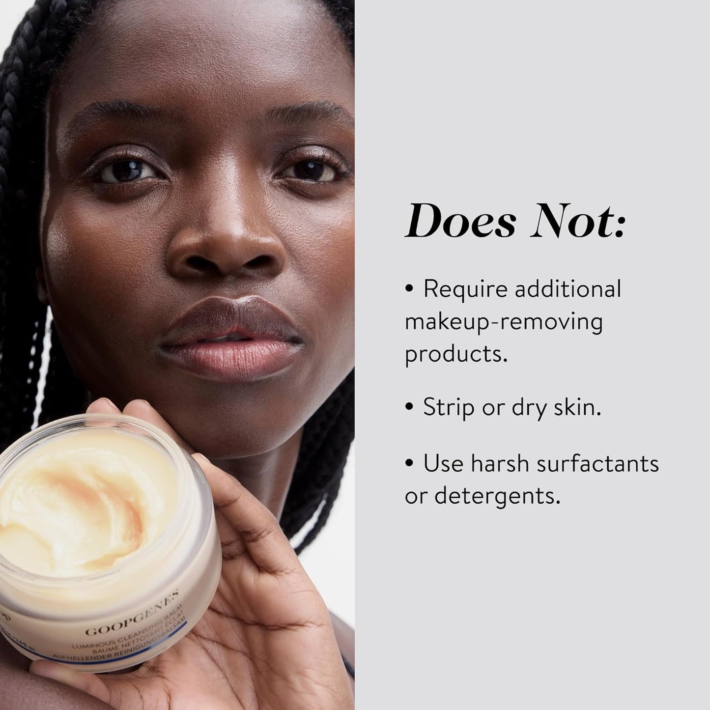 goop Beauty Cleansing Balm | Makeup Remover & Facial Cleanser for Sensitive Skin | Saffron Extract, Vitamin E, & Biofermented Cleansing Microspheres | Removes Dirt, Pollution, & Sunscreen | 3.4 fl oz