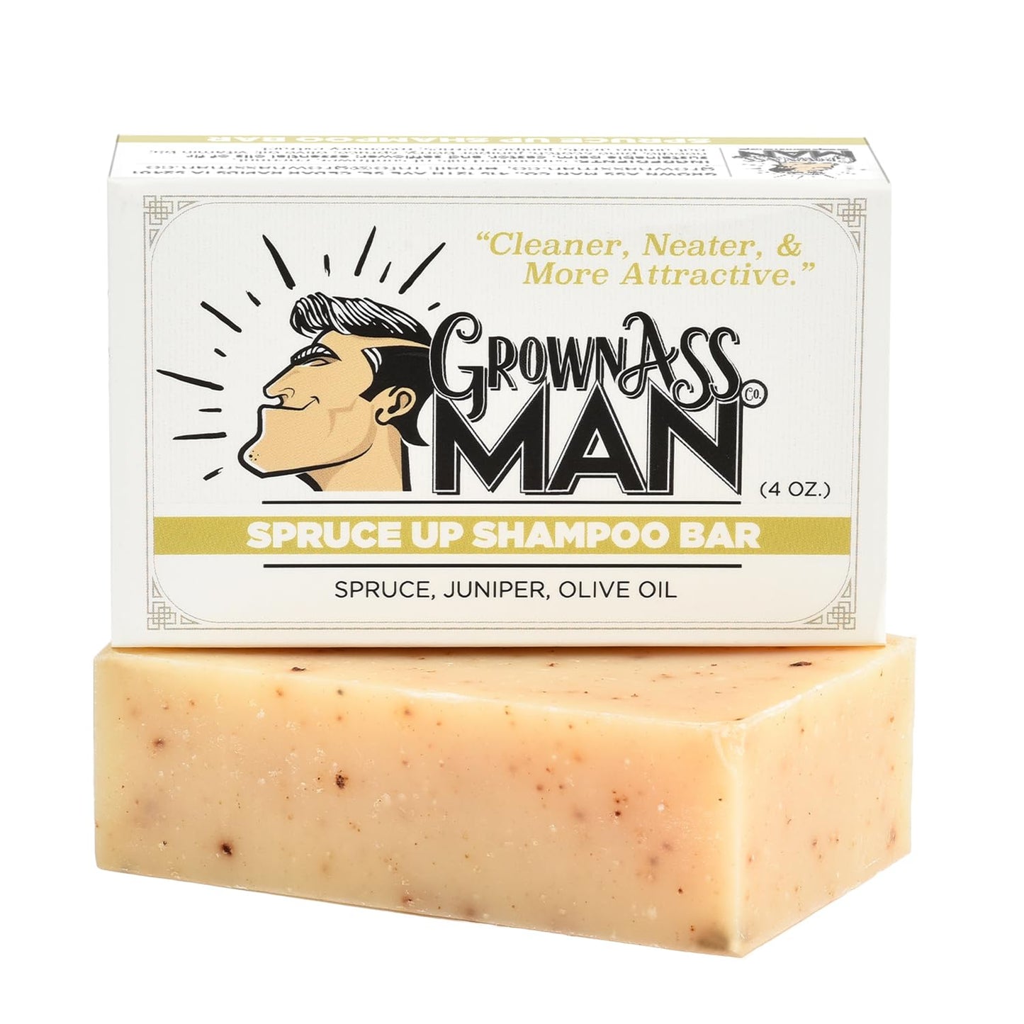 Solid Shampoo Bar Rich Lather 3 in 1: Hair, Beard & Body Wash - Plastic Free & Eco-Friendly, Natural & Organic for All Hair Types, 4oz Bar (Spruce Up, 6-Pack)