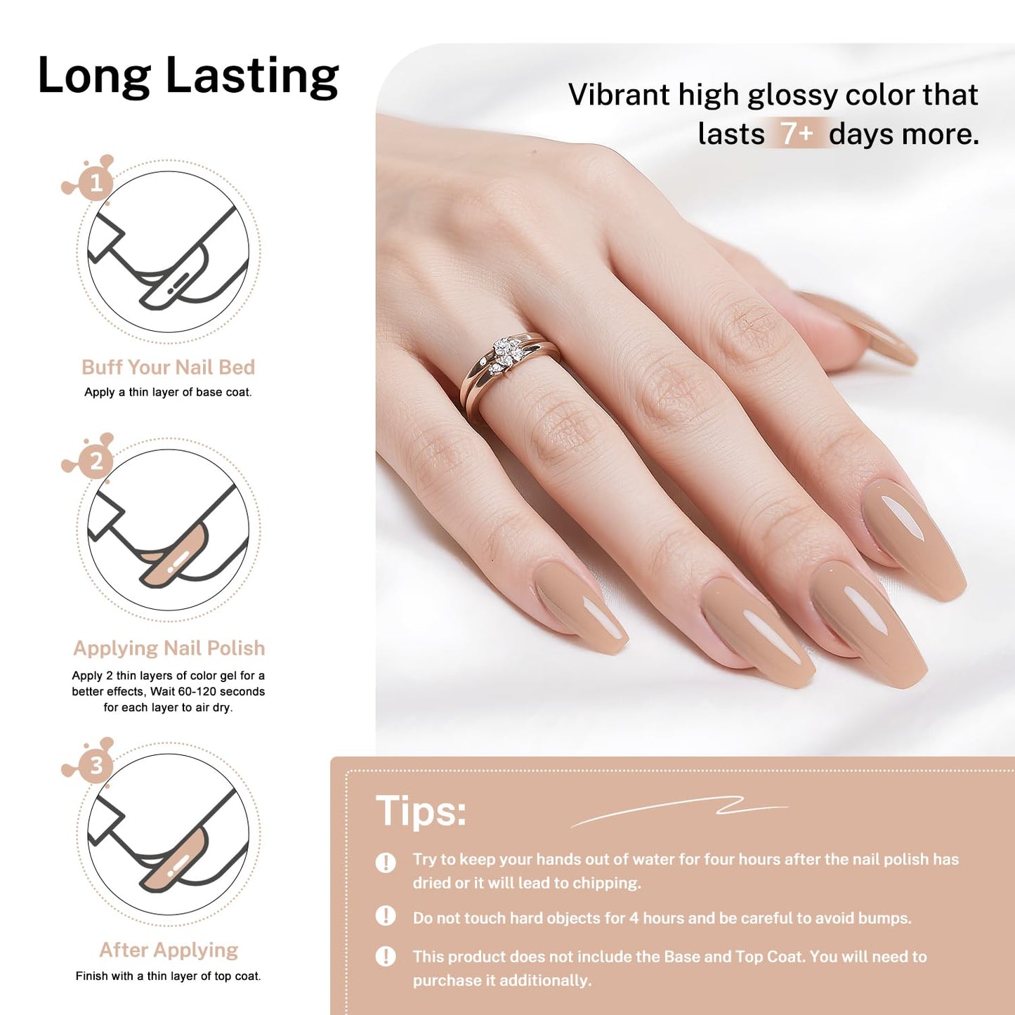 16.5ml Nude Pink Nail Polish Large Volume Quick Drying Light Pink Nail Polish, Fast Drying and Long Lasting Color Nail Art DIY Home Manicure Gift for Women