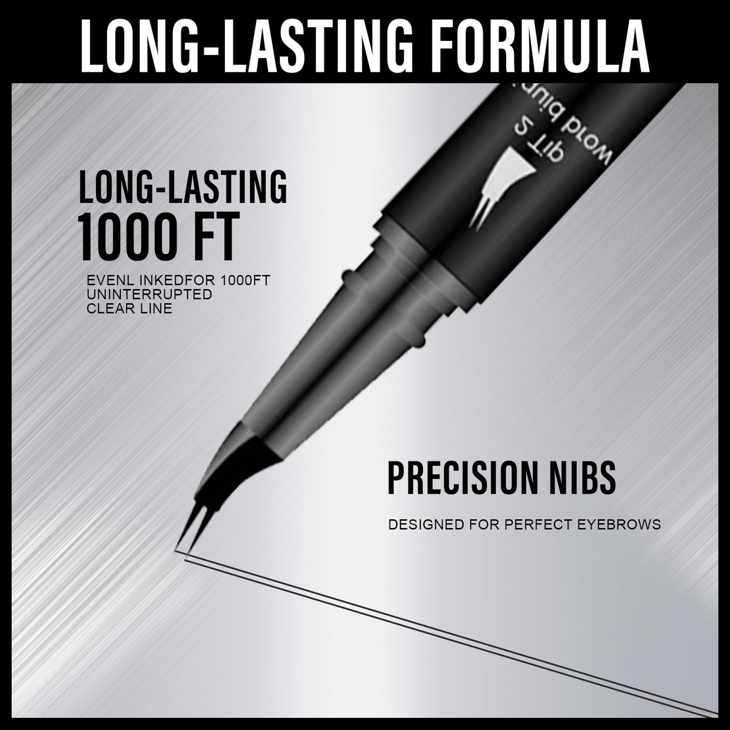 Curved Eyebrow Pencil, 2-in-1 Dual-Ended Eyebrow Pen with Curved Tip and Precise Brush-Tip, Waterproof, Microblading, Long Lasting (Brown)