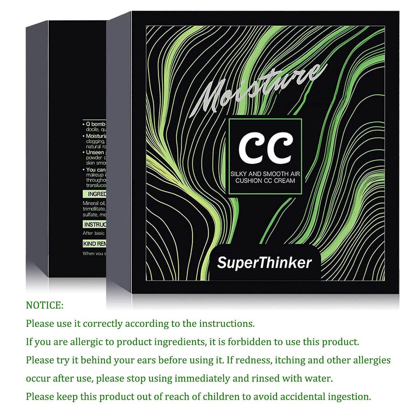 Mushroom Head Air Cushion CC Cream, BB Cream Face Makeup Foundation for Mature Skin Moisturizing Concealer Brighten Long-Lasting, Even Skin Tone for All Skin Types