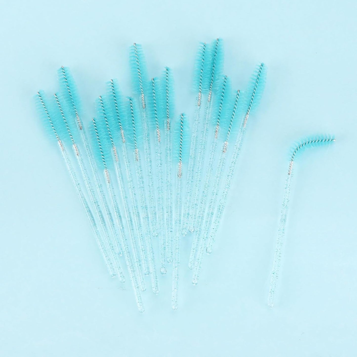 Tbestmax 500 Disposable Mascara Wands Eyelash Brush Blue Spoolies for Eyebrow Eye Lash Extension