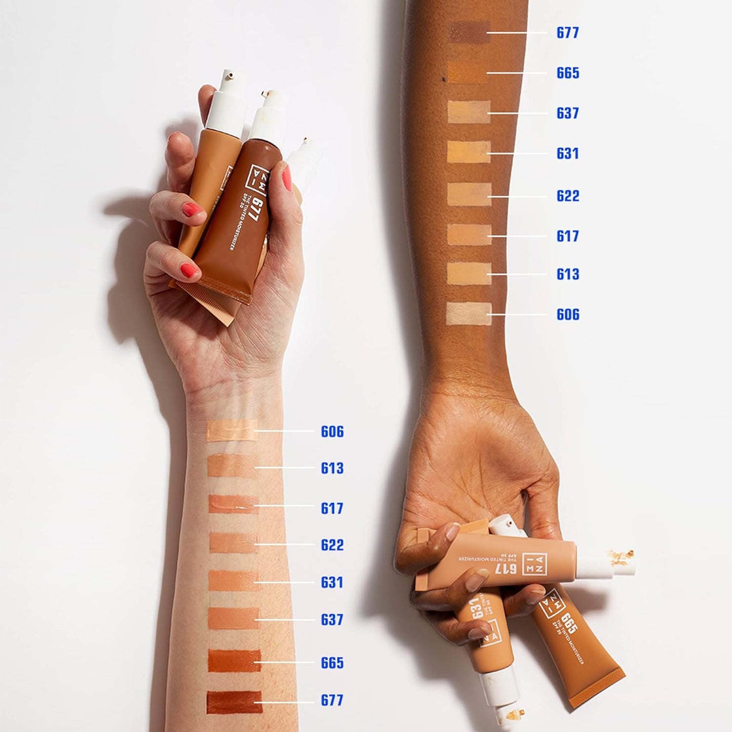 3INA 617 Tinted Moisturizer for Face with SPF 30 - Sand - BB Cream with Light to Medium Coverage - Hyaluronic Acid Moisturizer for All Skin Tones - Vegan, Cruelty and Paraben Free Make Up- 1 oz