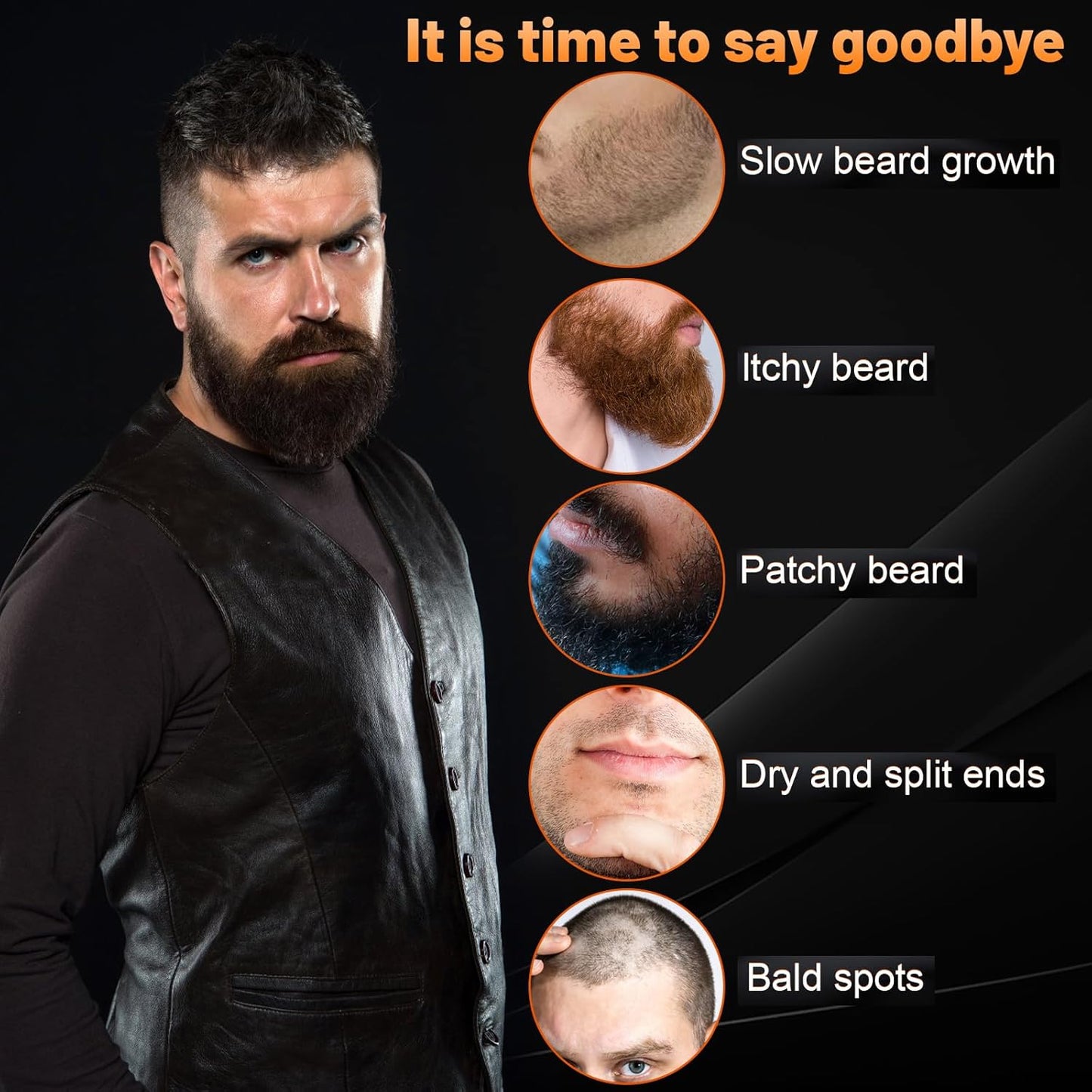 Beard Oil,Maximun Thickening Biotin, with Castor Oil and Argan & Jojoba Oils, Promotes Beard Growth, Styles, Strengthens & Softens Beards & Mustaches,1 Ounce*2(2 Pack)