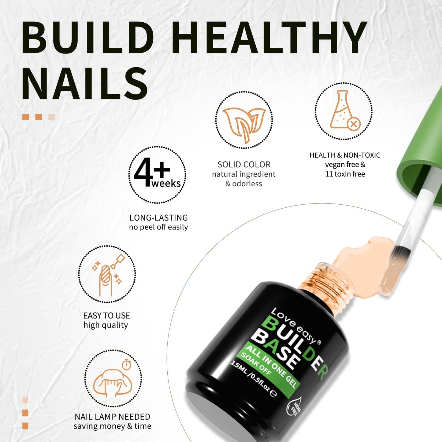 Salon-Grade Wooly Beige Builder Gel - Hypoallergenic Strong Base Coat | Long-Lasting Adhesion (30+ Days) for Professional Nails Gift for Women