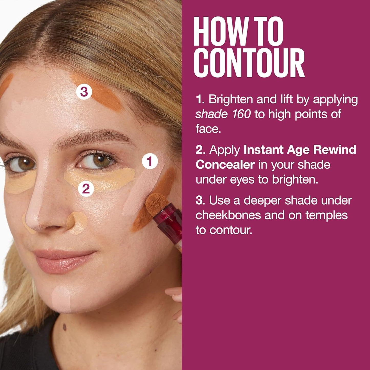 Maybelline Instant Age Rewind Instant Eraser Multi-Use Concealer, Crease-Resistant Coverage, Up to 12HR Moisturizing Wear, 175, 1 Count