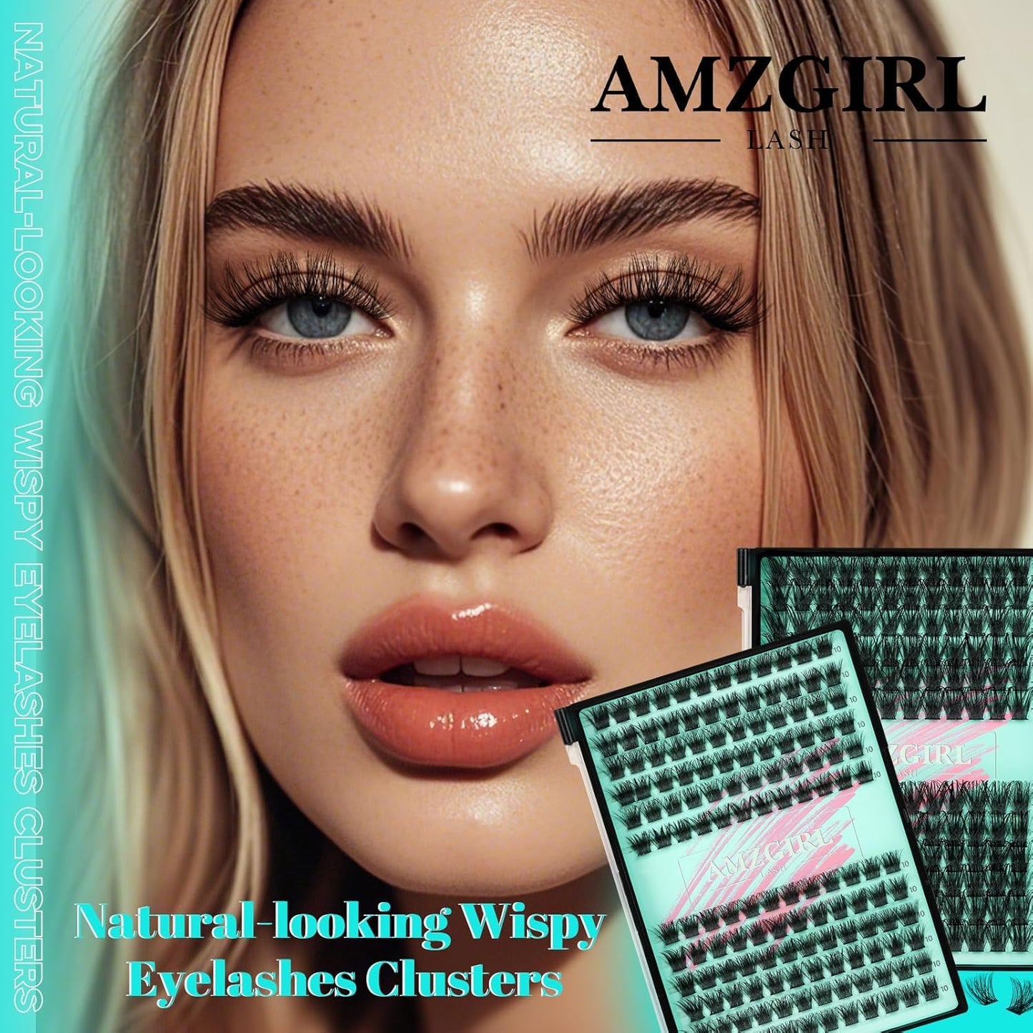 Wispy Lash Clusters Eyelash Extensions 144pcs Individual Lashes Cluster 14mm C Curl Fake Eyelash with Thin Band DIY Cluster Lashes At Home For Beginners (C-14mm)