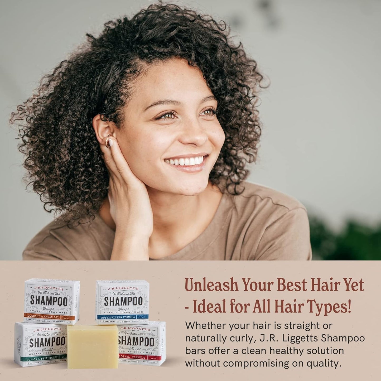 J.R.LIGGETT’S Original Formula, Moisturizing Formula and Coconut & Argan Oil Shampoo Bars - Plant-Based Nourishing Shampoo Bars for All Hair Types - Sulfate-Free for Healthy Hair - 3-Pack