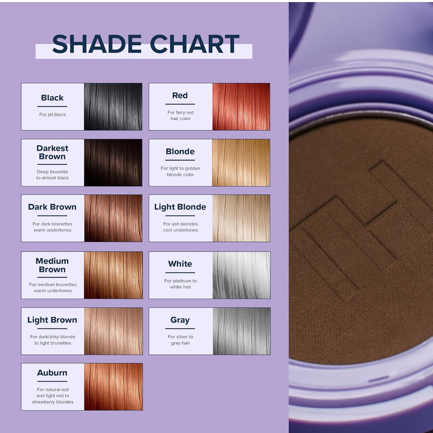 TRUHAIR Root & Scalp Cover Up Pressed Powder Compact Refill, Waterproof, Weightless Hair Coverage & Bald Spot Concealing, Root Touch Up Hair Color for Gray Coverage & Thinning Areas, 0.35 Oz (Black)