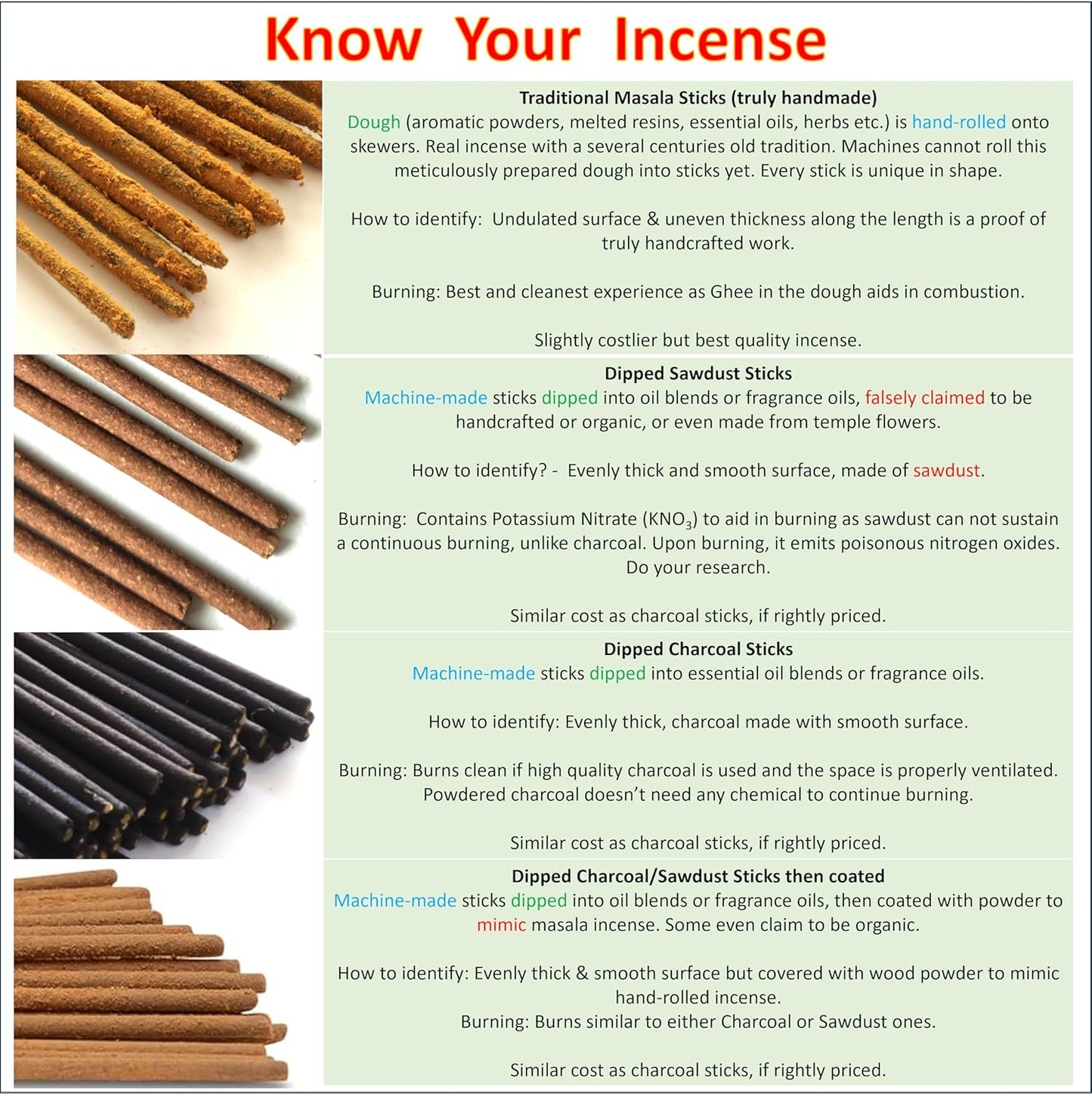 Artisan Hand-Dipped Incense Sticks - Premium 105 Pack Variety Set - 7 Different Scents - Aromatherapy - Free Incense Holder