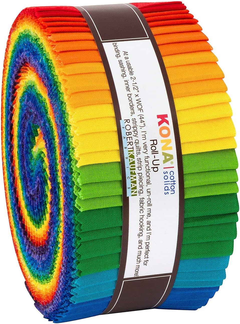 2-1/2in Strips Kona Cotton Bright Rainbow Palette, 40pcs/Bundle