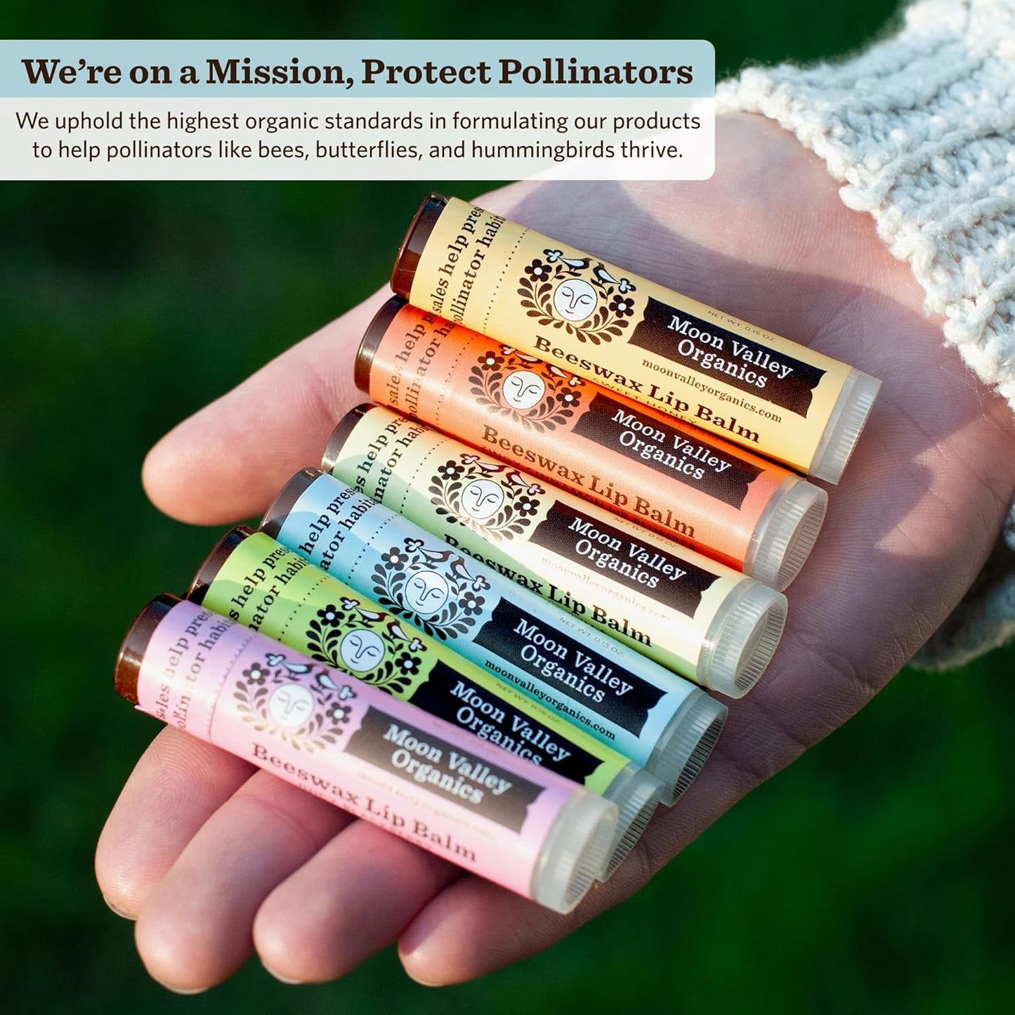 Moon Valley Organics Beeswax Lip Balm for Moisturizing Lips and Cuticles (COOL MINT VANILLA, 4 Count (Pack of 1))