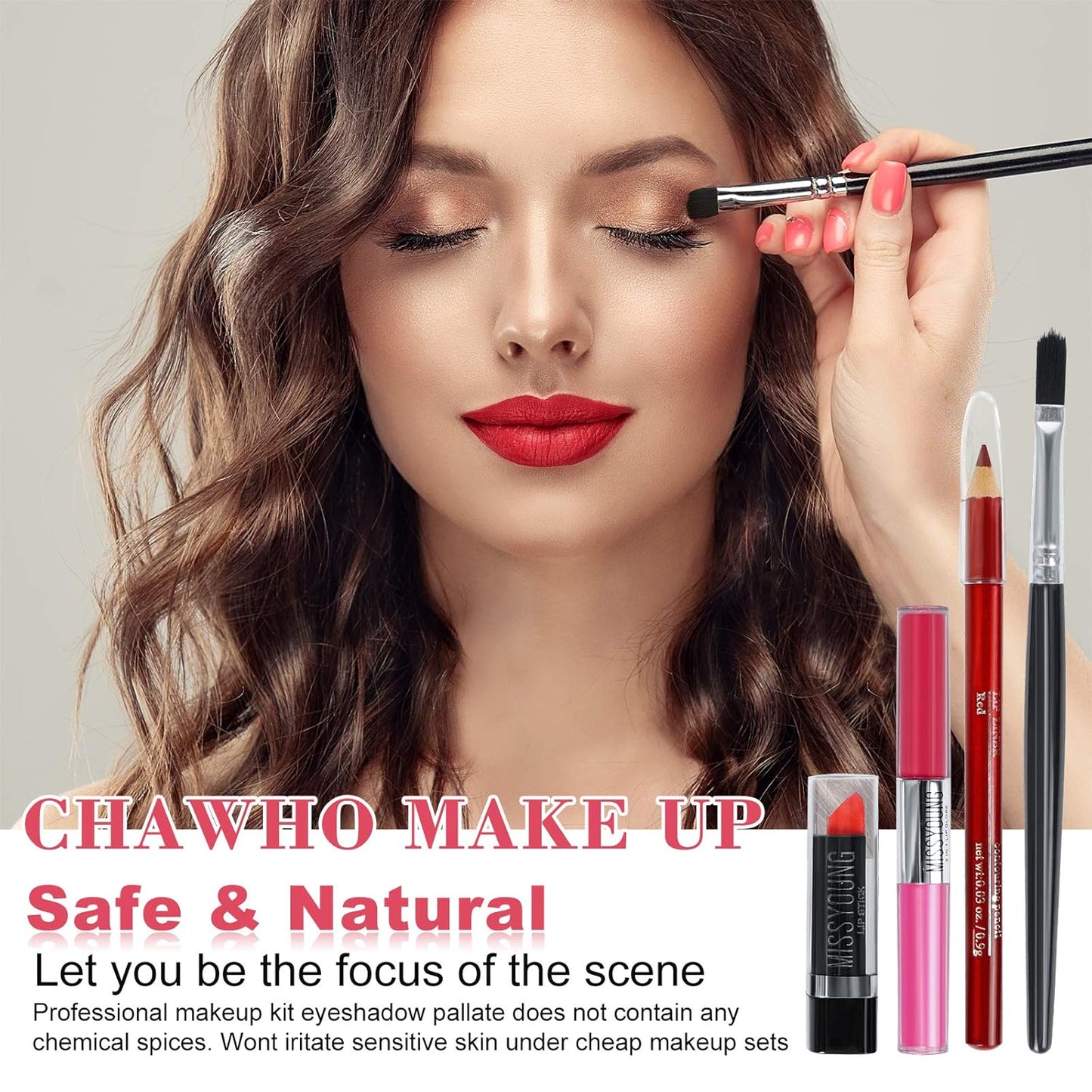 All In One Makeup Kit Multi-Purpose Combination Makeup Surprise Gift Set Beauty Full Makeup Essential Starter Kit, Compact and Lightweight Design for Girls Women and Make Up Beginners