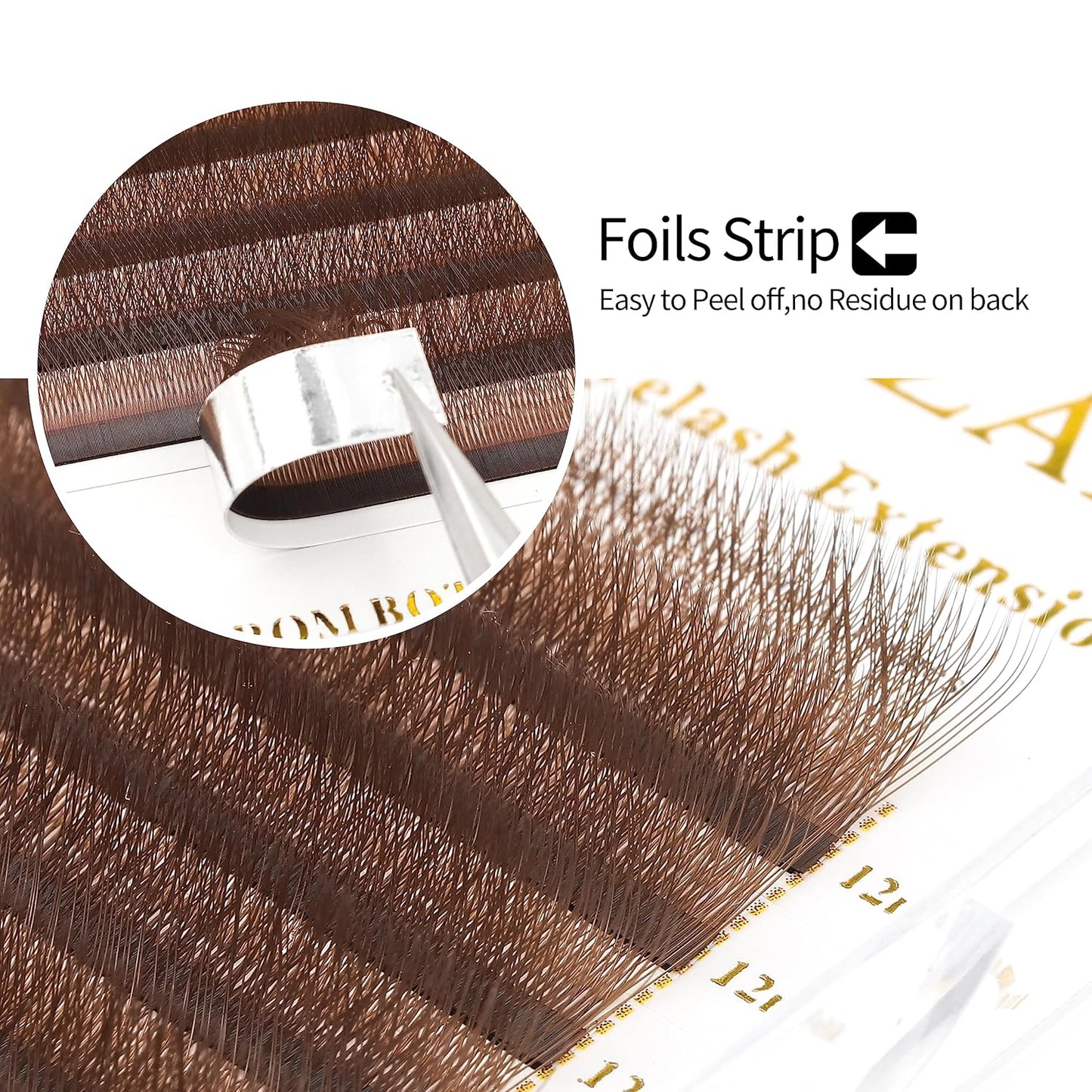 Lash Extensions Brown 4D W Eyelash Extensions W Shape 0.07mm Thickness D Curl 9mm Premade Fans Lashes Colored Lash Extension Volume Lashes Individual Lashes(W-Brown-4D-0.07-D,9mm)