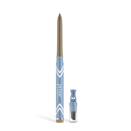 PrimeEyes Glide Eyeliner for Mature Women – Waterproof, Long-Stay and Mess-Proof – Gel Creme Texture, Discreet Sharpener and Effective Smudger (Golden Metallic)