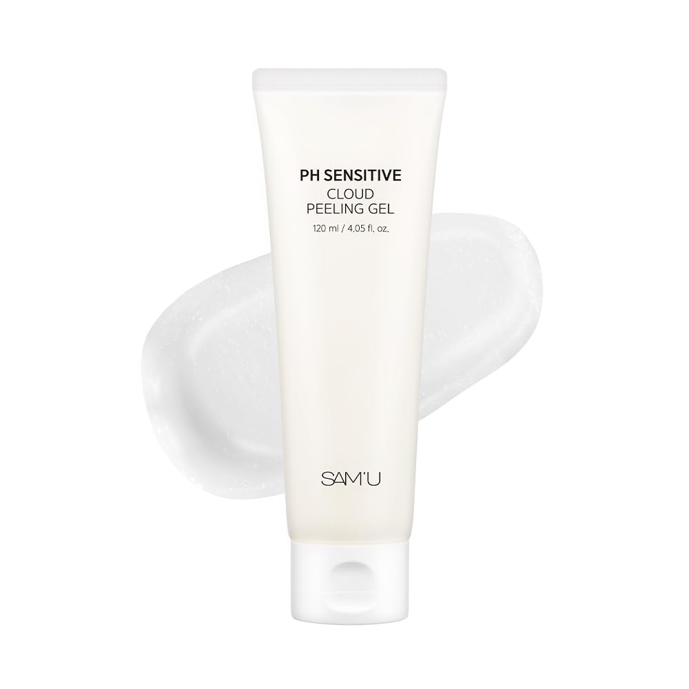 SAM’U PH Sensitive Cloud Peeling Gel – Gentle Exfoliating Gel for Face with Pineapple Enzymes & Hyaluronic Acid – Hydrating Facial Peel & Face Scrub for Sensitive Skin, 120ml, 3.38 fl.oz