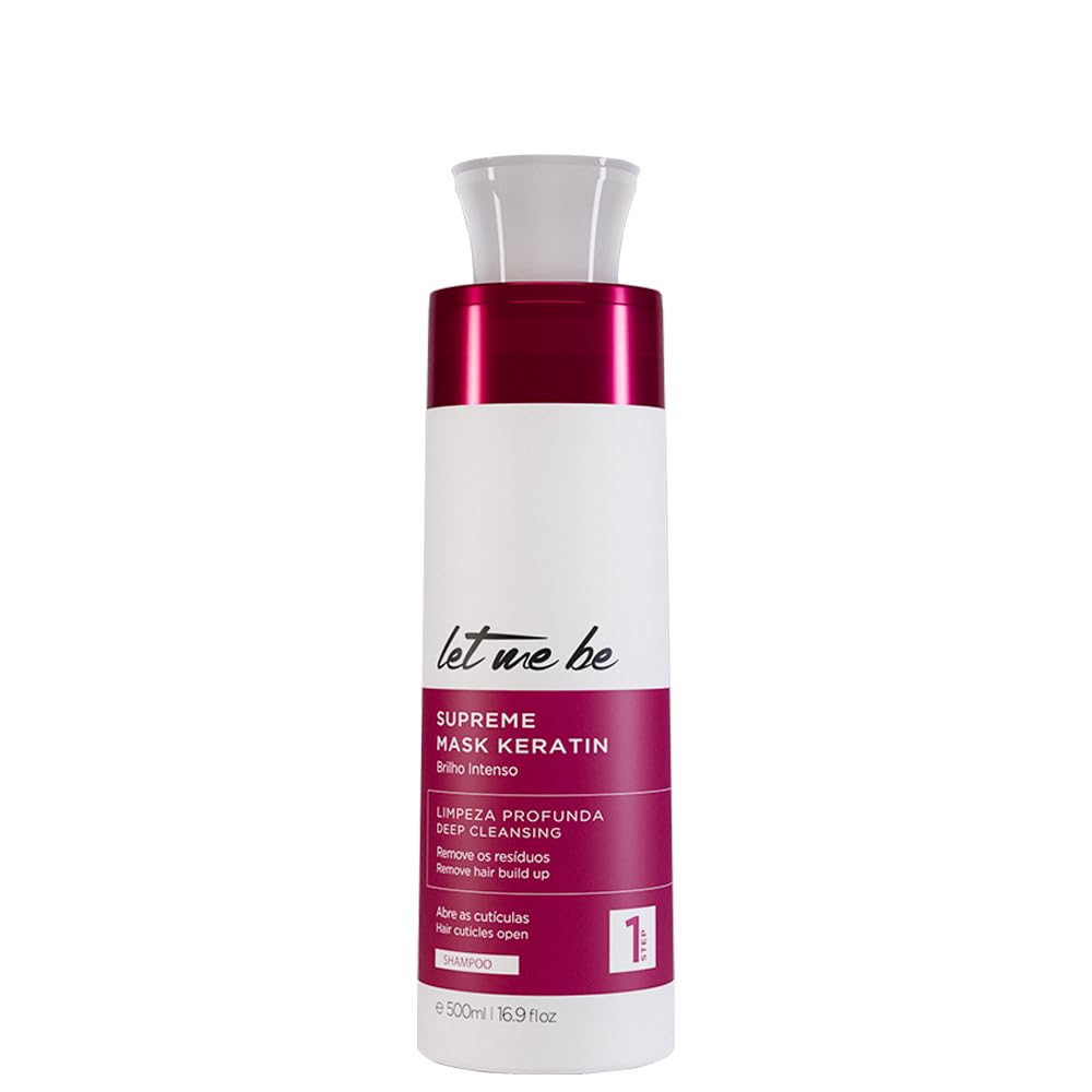 Let Me Be Supreme Mask Keratin Kit – Deep Cleansing Shampoo + Keratin Smoothing System – For Smoother, Shinier, More Manageable Hair – 2x500ml / 17.6 fl.oz.