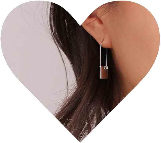 Boho Lock Hoop Earrings Safety Pin Hoop Earrings Gold Lock Huggies Hoop Earrings Personlized Padlock Earrings Jewelry for Women and Girls