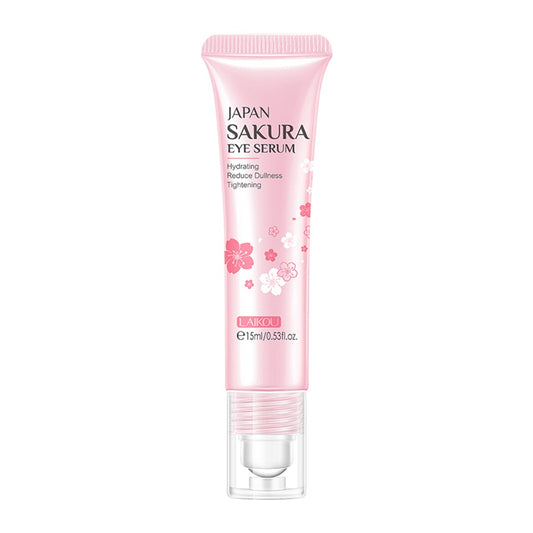 AKARY 2-in-1 Sakura Eye Serum and Eye Roller, Eye Massager Roller Lifting, Eye Cream for Nourishing Relieve Eye Bags, Dark Circles, and Puffiness, Fine Lines, Under Eye Treatment Cream