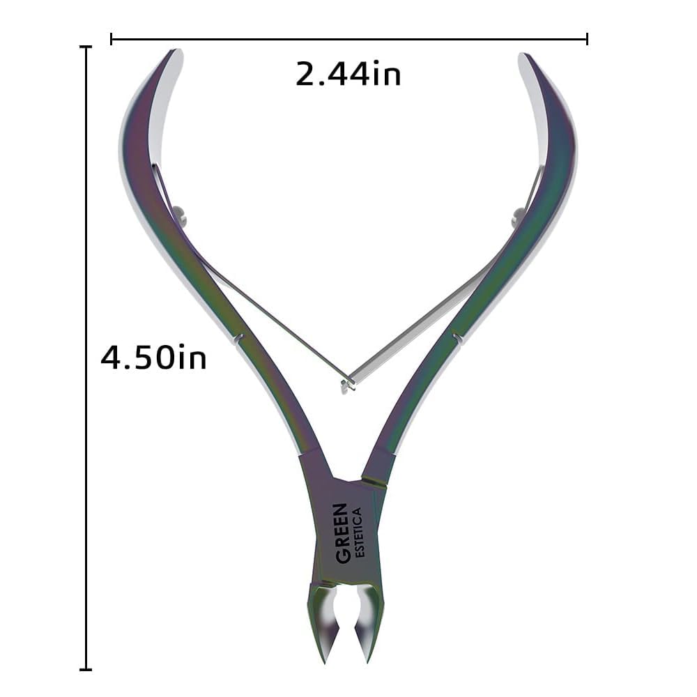 Professional Cuticle Trimmer Nail Cuticle Cutter Stainless Steel Cuticle Nippers with Sharp Blades of Cuticle Remover Clippers Manicure Tools Double Spring - Pedicure Nail Tools (Multi Color - 4 Pack)