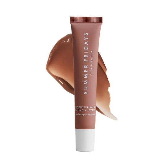 Summer Fridays Tinted Lip Butter Balm - Conditioning Vegan Lip Balm for Instant Moisture, Shine & Hydration - Softening & Soothing Skincare - Vanilla Beige (.5 Oz)