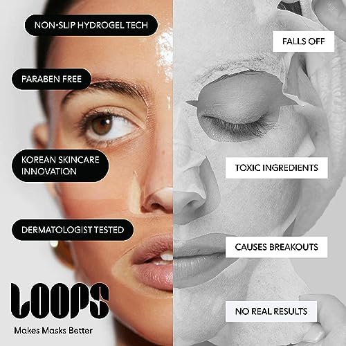 LOOPS VARIETY LOOP KIT - Hydrogel Korean Face Mask for Every Skin- Five Collagen Face Masks for Brightening, Detoxifying, Repairing, Glowing, & Rejuvenating - Gifts for Women -5 Pc