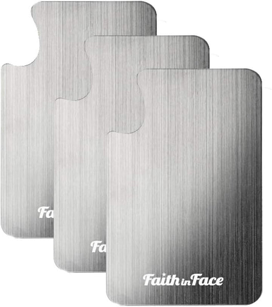 Makeup Metal Palette 3pcs - Stainless Steel Mixing Tray for Nail and Cosmetic Artist, Small Size 3.3 x 5.1 inch