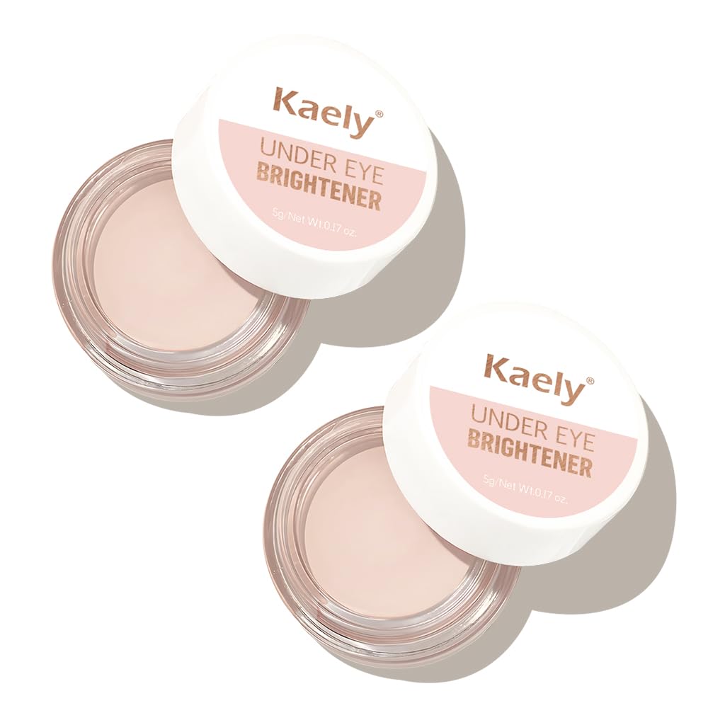 evpct 2Pcs under Eye Brightener, Nourishing Luminous under Eye Concealer Color Corrector for Dark Circles, Waterproof Naturactor Concealer Pot make up for Eye Ring corrector de ojeras, 03# Ivory White