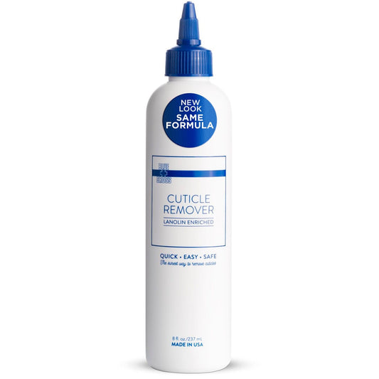 Blue Cross Cuticle Remover Liquid, Cuticle Softener for Nails, Professional Nail Care with Lanolin for Brittle Hang Nails, Hydrating, Moisturizing, Dry Cuticles, Made in USA, 8oz