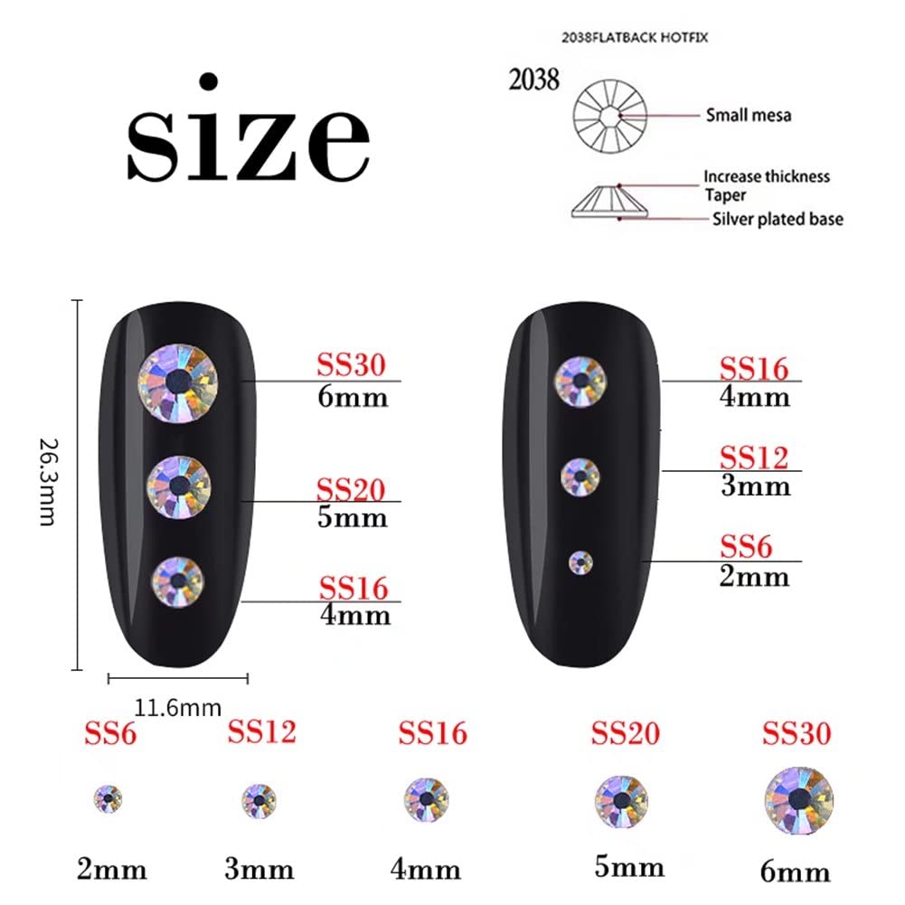 1500 Pieces SS16 4mm Flatback Rhinestones Clear Glass Round Gems Crystals for Nail Art DIY Crafts Clothes Shoes Bags （Dark Coffee）