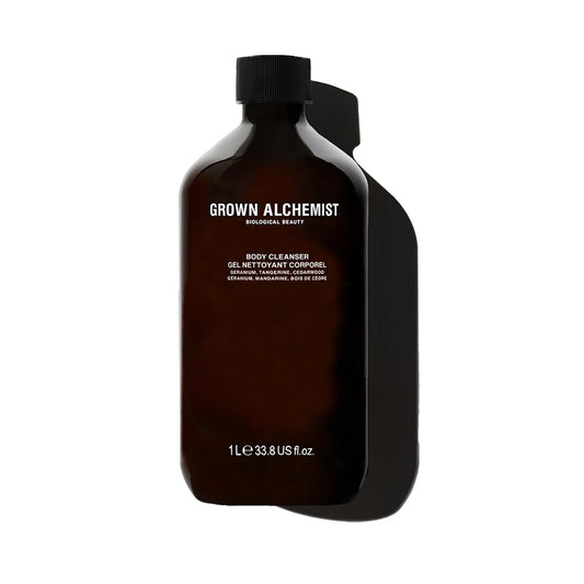 Grown Alchemist Body Cleanser REFILL: Geranium, Tangerine, Cedarwood. Gentle Body Wash that Hydrates and Cleanses Skin, (1L).