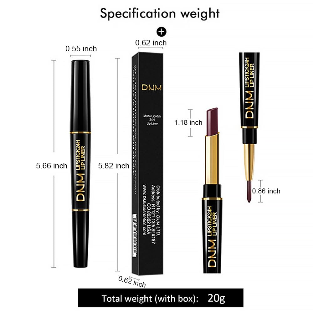 evpct 1Pcs Ruby Red Lip Liner and Lipstick Set Kit for Women Matte Lips Kit with Lip Liner Lip Stains Long Lasting Waterproof 24 Hour Lipstick and Lip Liners Combo Lipliners Pencil Set 14#