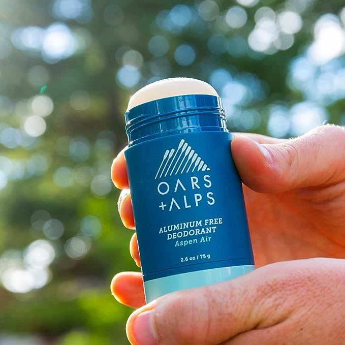 Oars + Alps Aluminum Free Deodorant for Men and Women, Dermatologist Tested and Made with Clean Ingredients, Travel Size, Aspen Air, 3 Pack, 2.6 Oz Each