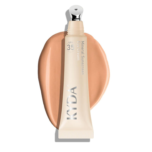 KYDA Mineral Sunscreen Eye Cream, SPF 35, 3-in-1 Under Eye Cream for Dark Circle and Fine Lines