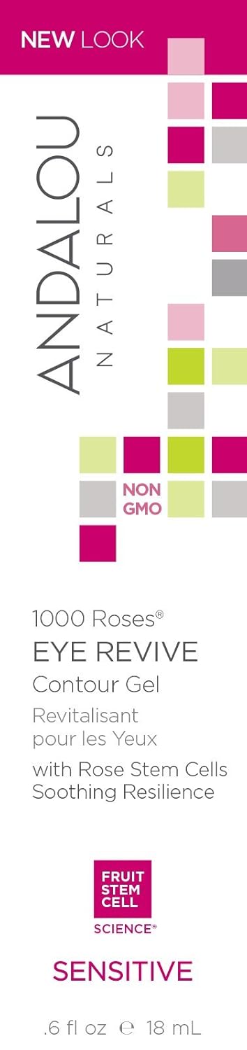 Andalou Naturals 1000 Roses Eye Revive Contour Gel, pomegranate,rose, 0.6 Fl Oz