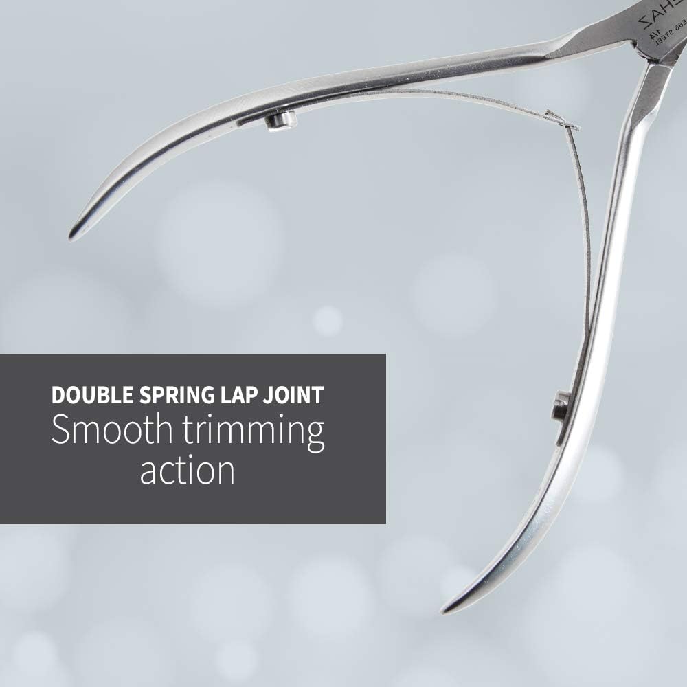 Mehaz Quick Trim Cuticle Nipper, 1/4" Jaw, Stainless Steel with Double Spring Lap Joint