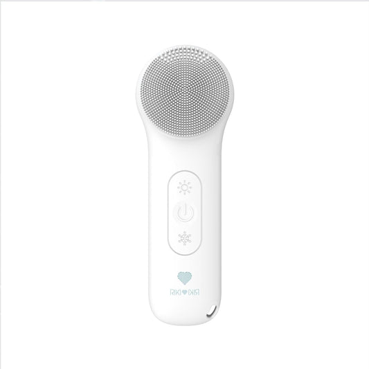 Electric Silicone Face Scrubber - 2-in-1 Facial Rotating Vibrating Exfoliating Brush - Waterproof & Portable, Rechargeable, for Cleaning, Exfoliation, Massage, Suitable for Men & Women (White)